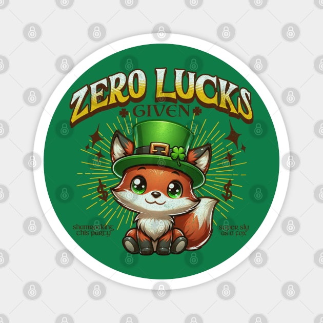 Zero Lucks Given St Patrick's Day Magnet by DetourShirts